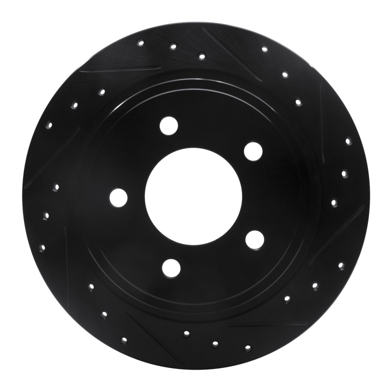 Chrysler Pacifica Brake Rotor (1) - Rear Right - R1 Concepts - Drilled & Slotted - Black - `04-`08